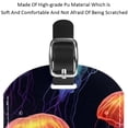 thumbnail image 4 of Square 2Pack PU Leather Colorful Jellyfish Cruise Luggage Tag with Privacy Cover and Name ID Tag for Travel Handbags Backpacks Luggage Tags, 4 of 6