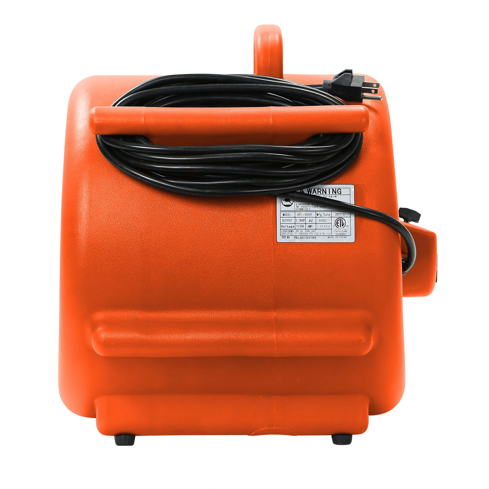 Industrial Orange Air Mover 3 Speed 1 HP Blower Fan Stackable