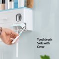 thumbnail image 2 of Wall Mounted Toothbrush Holder with Toothbrush Dispenser Drilling Free Space-Saving Toothpaste Squeezer Kit with Cups, 2 of 8