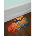 thumbnail image 2 of Vintage Bath Mat, Silhouette of a Superhero over Apartments in Sky Night Fiction Comic Image, Non-Slip Plush Mat Bathroom Kitchen Laundry Room Decor, 29.5 X 17.5 Inches, Red Orange Grey, Ambesonne, 2 of 2