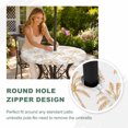 thumbnail image 4 of Round Outdoor Tablecloth with Umbrella Hole and Zipper, Orange Palm Tree Tablecloth with Elastic Waterproof, Tropical Summer Botanical Forest Modern Patio Table Covers for 55" - 60" Pool Tables, 4 of 9