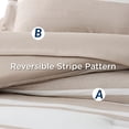 thumbnail image 7 of U by Bedsure Bed in a Bag King Size 7 Pieces, Light Camel White Striped Bedding Comforter Sets All Season Bed Set, 2 Pillow Shams, Flat Sheet, Fitted Sheet and 2 Pillowcases（King, Brown), 7 of 7