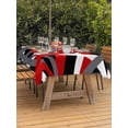 thumbnail image 2 of Outdoor Tablecloth with Umbrella Hole and Zipper, Red Black Geometric Rectangle Table Cloth 54x80 Inch Waterproof Tablecloth, Modern Art Abstract Grey Line Picnic Table Cover for Patio Camping, 2 of 7