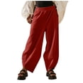 thumbnail image 6 of Sweatpants for Womens High Waist Plus Size Casual Solid Color Baggy Wide-Leg Pants Casual Elastic-Waistband Pocket Pants 50% off Clearance!, 6 of 9