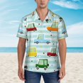 thumbnail image 5 of Pattern Collection With Car Men's 3d Print Casual Button Down Shirts, Novelty Hawaiian Short Sleeves 2xl, 5 of 8