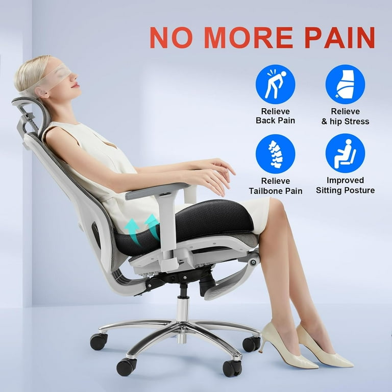 Benazcap XL Ergonomic Memory Foam Seat Cushion for Office Gaming Chair Car Seat Lumbar Back Comfort Walmart