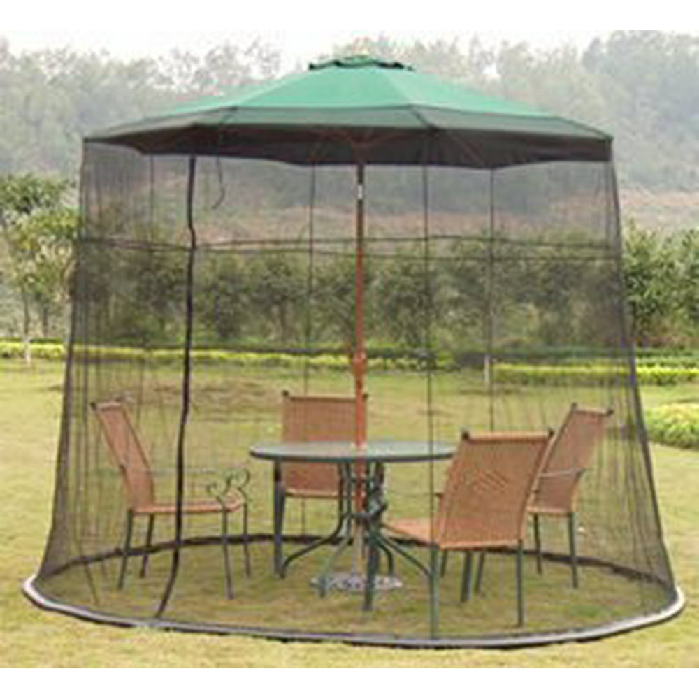 LavoHome 9 ft Patio Umbrella Mosquito Netting, Black