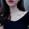 thumbnail image 3 of Guodhu Black White Crystal Choker Necklace- Fashion Simple Jewelry with Pearl and Crystal for Women, 3 of 6