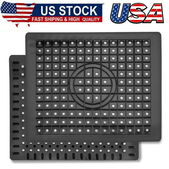Kitchen Sink Mat, 12 x 10 Dish Drying Mat, Rectangular Sink Protector Mats for Bottom of Kitchen Sink, Fast Draining Sink Mats Grid, 2 Pack Black