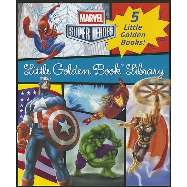 Marvel Little Golden Book Library Marvel Super Heroes Spider Man Hulk Iron Man Captain America The Avengers Walmart Com Walmart Com