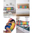 thumbnail image 6 of Colorful Plaid Pillow Covers Queen Size 2 Pack, Modern Chic Rainbow Gradient Striped Soft Bed Throw Pillowcases Breathable Cooling Long Lumbar Body Pillow Sham Cover for Bed Sofa 20''x30'', 6 of 7