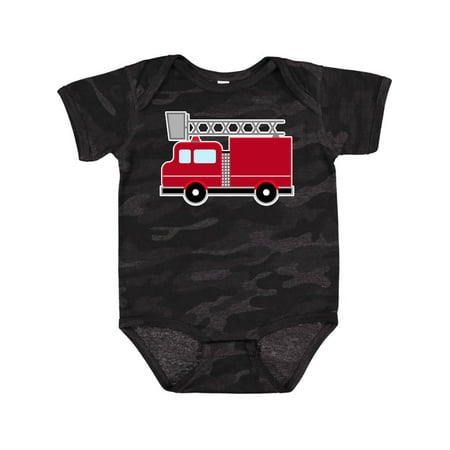 

Inktastic Red Firefighter Fire Truck Gift Baby Boy or Baby Girl Bodysuit