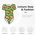 thumbnail image 6 of Haiem Vegetable Women's Crew Neck Short Sleeve Bodysuit Tops Stretchy Slim Basic-Large, 6 of 9