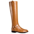 thumbnail image 2 of Ferwind Women's Tall Boots Metallic Star Studded Straps Female Adult Tan  8, 2 of 9