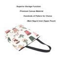 thumbnail image 3 of FORMRS Womens Canvas Tote Bag with Zipper Inner Pocket Shoulder Handbag, Christmas Cups, 3 of 7