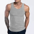 thumbnail image 2 of Wyobmus Mens Racerback Tank Tops Solid Color Workout A-Shirt Tanks Casual Loose Fit Sleeveless Gym Fitness Shirts M-3X Gray, 2 of 6