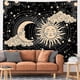 thumbnail image 3 of Tapiz de sol y luna Tapiz estético sol luna tapiz negro oscuro espiritual tapices decoración de la pared colgante de la habitación compatible con dormitorio, sala de estar (51 & quot;x59 & quot; Afortunado Sencillez, 3 of 5