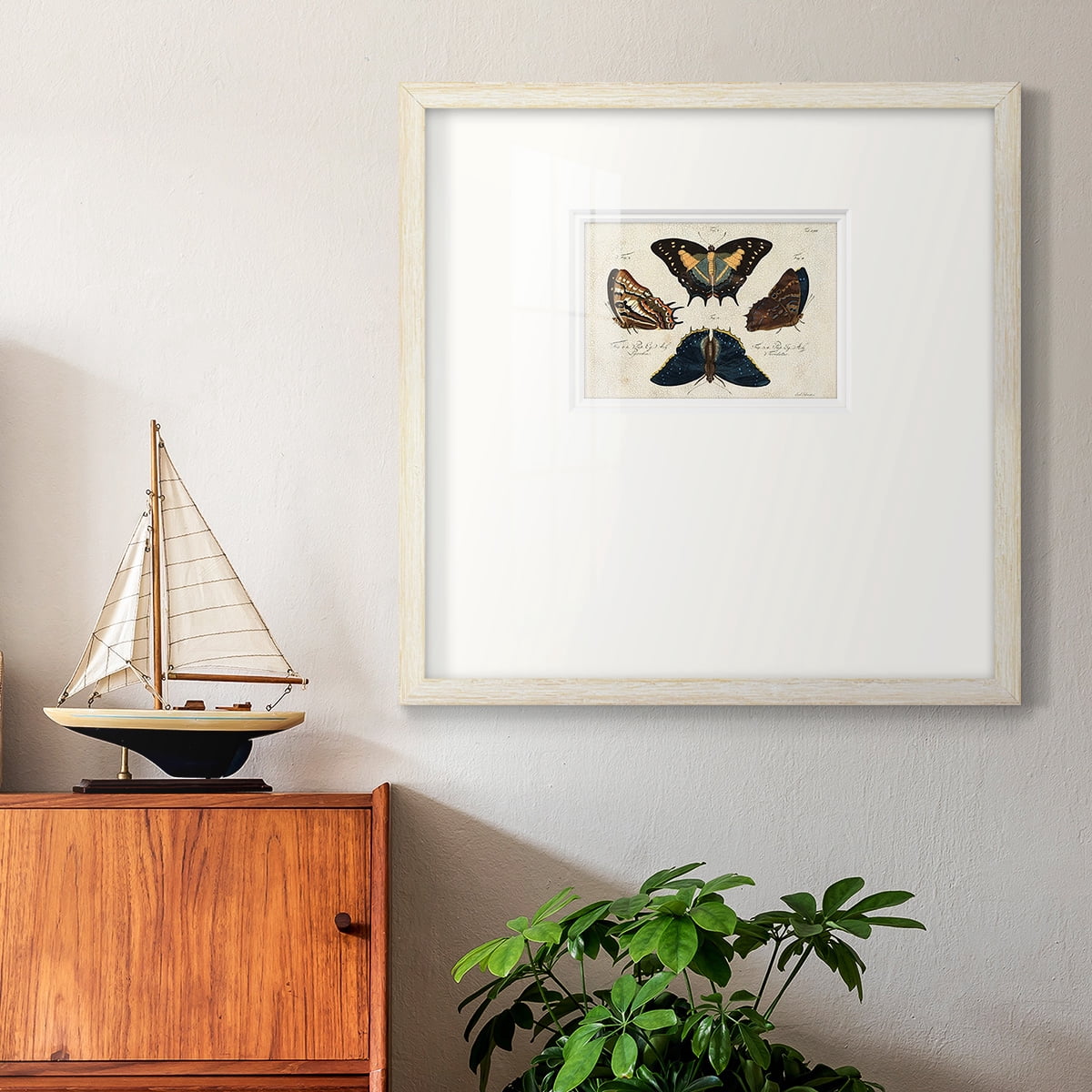 Crackled Butterflies IVPremium Framed Print