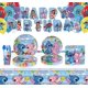 thumbnail image 5 of Vajilla desechable para fiesta de cumpleaños con dibujos animados de Stitch, pancarta para pastel, bandera colgante, globos de Lilo y Stitch, decoración de cumpleaños, 5 of 5