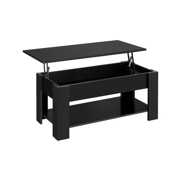 Lift Top Coffee Table with Hidden Compartment, Minimalist Design Storage Shelf for Living Room, Reception Room, Kitchen, Office, Black