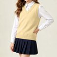 thumbnail image 5 of Jalioing Sweater Vest for Girls Boys Sleeveless V Neck Pullover Vest Kids Teen Plain School Uniform Sweater 5-17 Years, 5 of 8