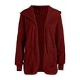 thumbnail image 3 of Women's Two Way Wear Longline Jacket Warm Open Cardigan With Pockets Womens Hooded Jackets Womens Jackets And Coats Colla Jackets for Women Lightweight Jacket for Women plus Size Jackets Active Velour, 3 of 4