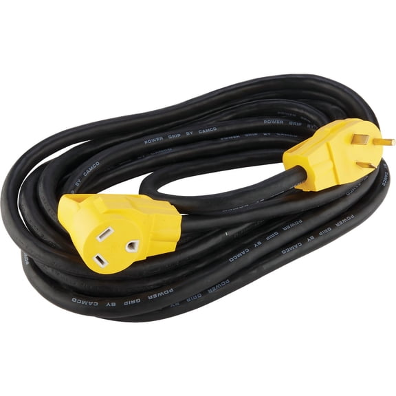 Camco 25' Power Grip Heavy-Duty Outdoor 30-Amp Extension Cord for RV and Auto Allows for Additional Length to Reach Distant Power Outlets Built to Last 55191