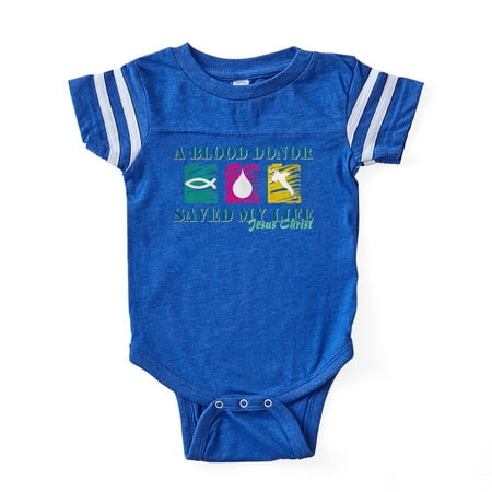 

CafePress - Blood Donor Saved Cl - Cute Infant Baby Football Bodysuit