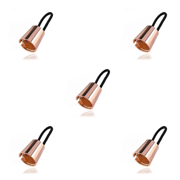 Jumpingount Accesorios decorativos para el anillo de cola de caballo con moño alto de alta elasticidad para el cabello Oro rosa 5piezas