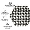 thumbnail image 4 of Bingfone Vintage Houndstooth Black And White Leather Drinks Coasters With Set Of 6,Suitable For Home Kitchen,Coffee Cup Coasters Home Gift, 4 of 9