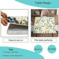 thumbnail image 3 of Square Fitted Elastic Edge Table Cloths, Abstract Colorful Leaves Flower Plant Polyester Table Cover, for Indoor Holiday Family Banquet and Outdoor Patio Use, Fit for 34" x 34"Square Table, 3 of 5