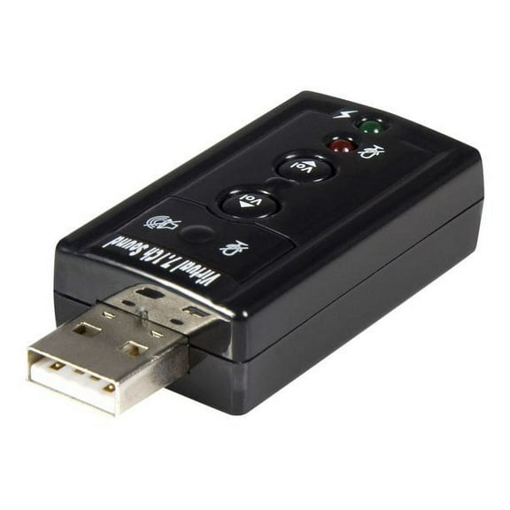 Simyoung Virtual 7.1 USB Stereo Audio Adapter External Sound Card 3.5mm Jack Microphone Audio Adapter for Desktop Laptop PC External