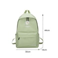 thumbnail image 3 of Mochila escolar de lona para mujer y niña Wdftyju con bordado de margaritas verdes Libre de BPA, 3 of 3