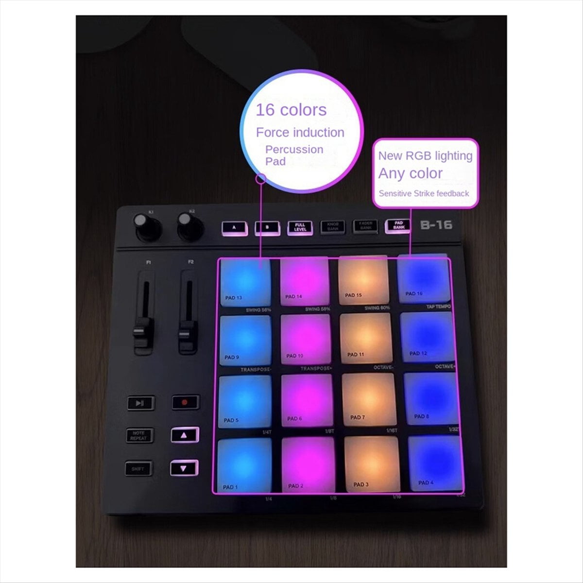 B16 MIDI Keyboard Percussion Pad - for Music Productio DJ Controller Arranger