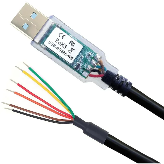 USB to RS485-WE Serial Cable, RS485-WE-1800-BT UART Serial Converter Cable,USB-RS485-WE Wire End,6 Way,1.8m/6ft