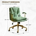 thumbnail image 5 of Ktaxon Office Chair High Back Study Chair Faux Leather Adjustable Swivel Vanity Chair with Padded Armrests for Conference and Home Green, 5 of 7