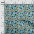thumbnail image 2 of oneOone Viscose Jersey Dusty Teal Green Fabric Asian Japanese Koi Fish Craft Projects Decor Fabric Printed By The Yard 60 Inch Wide, 2 of 4