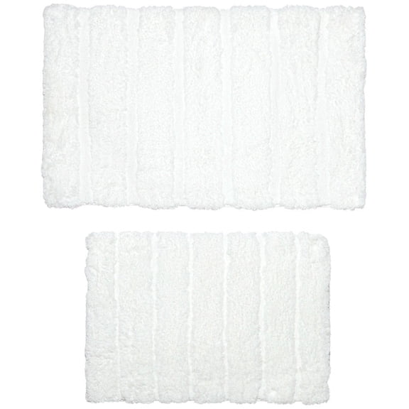 Homewear Luxury Stripe Bath Rug with Non-Skid Backing, Set of 2