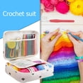 thumbnail image 3 of Bolsa de almacenamiento de kits de gancho de ganchillo para principiantes con 5 grupos de lana para guantes de bufandas de bricolaje, 3 of 7