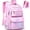 Pink, variant on TONGJM Girls School Backpack, Cute Purple Gradient Bookbag Multi Pockets 180 Degree Wide Opening, Purple