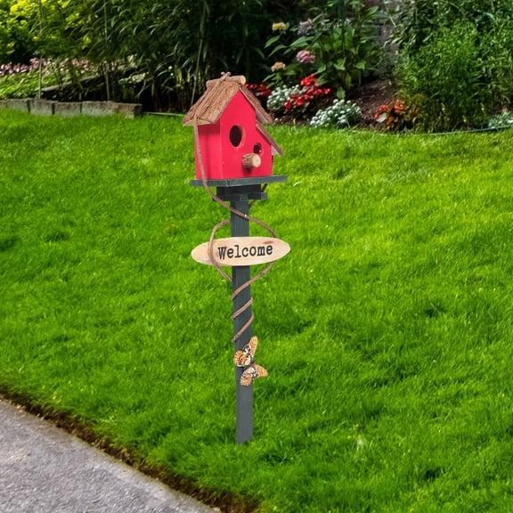 Raindrops  Bird House Ornaments Garden Stake Houses for outside Decorations