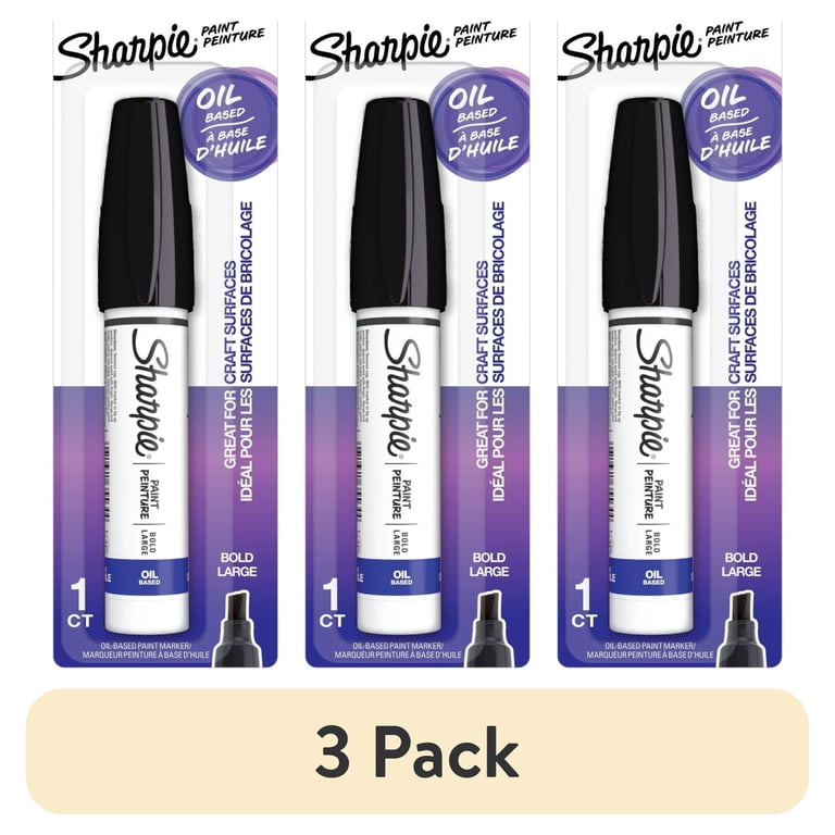 Sharpie Oil-Based Paint Markers, Bold Point, Black, 3 Pack photo 1