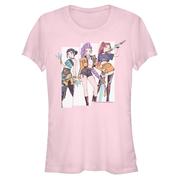 Juniors KPop Demon Hunters Huntrix Manhwa Style T Shirt