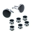 thumbnail image 4 of unbranded 8Ud De Cufflinks Redondos Negros Con Botones Para Trajes Y Ocasiones De Negocios, 4 of 8