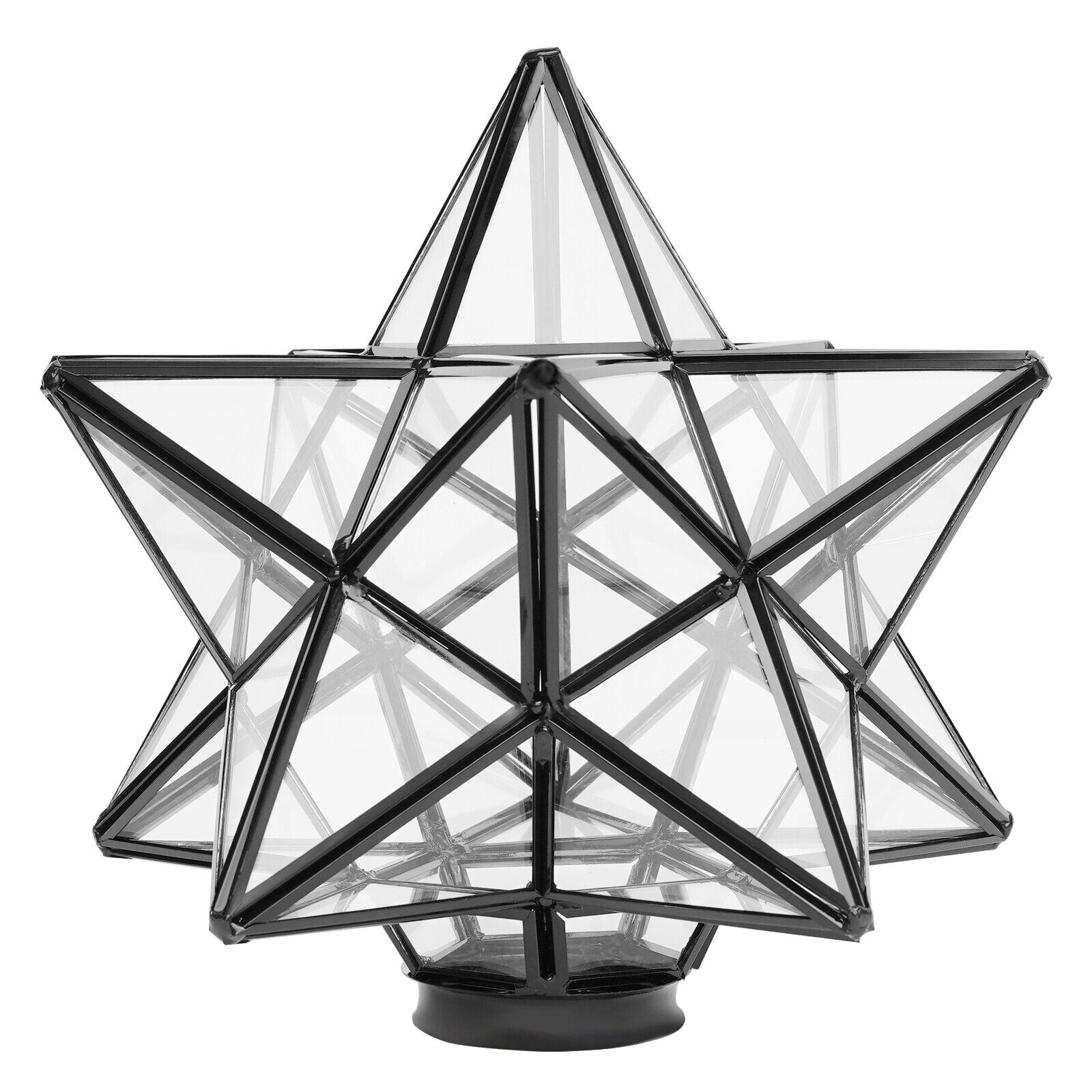 Modern Moravian Star Lamp Flush Mount Ceiling Light w/ Transparent Glass Shade