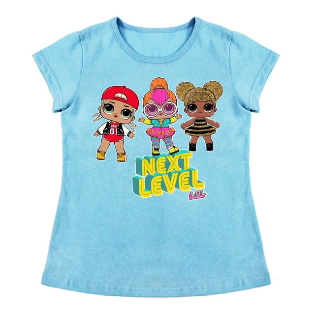 Playera Para Niña MGA Entertainment L.O.L Cuello Redondo Manga Corta Talla 10 Azul Cielo