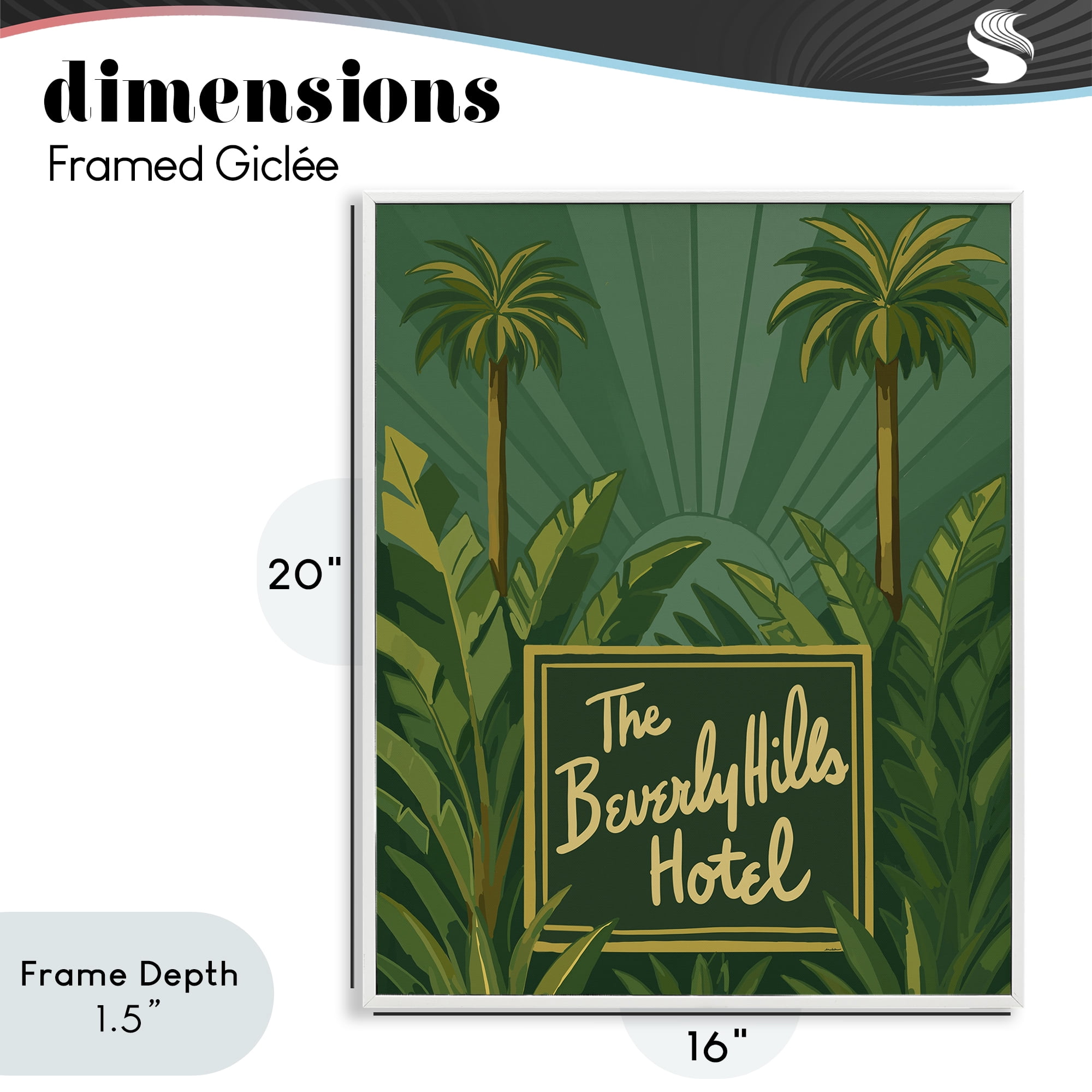 Stupell Industries Retro Beverly Hills Hotel White Framed Giclee Art, design by Amelia Noyes