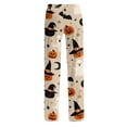 thumbnail image 6 of Fabrcox Halloween Woman Pajama Pants Funny Ghost Pumpkin Moon Sleep Pants for Women Fall Winter Festival Soft Womans Lounge Pants Khaki M, 6 of 6