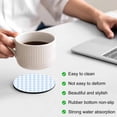 thumbnail image 3 of Light Blue Plaid Coasters Set of 2, Absorbent Coasters for Drinks, Modern Minimalist Country Coaster for Desk Coffee Table Protection, Home Decor House Warming Gifts 4", 3 of 8