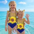 thumbnail image 7 of Abcomgle Baby Girl Swimsuit Sunflower Print One Piece Girls Swimsuit Ruffled Stretchy Girls Bathing Suit, 7 of 7